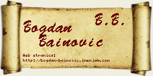 Bogdan Bainović vizit kartica